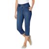 Woman Within Plus Size Stretch Built-in Slimming Panel Capri Jeans(Medium Stonewash)