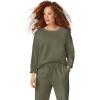 ellos Plus Size Boxy Fleece Sweatshirt(Burnt Olive)