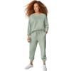 ellos Plus Size Boxy Fleece Sweatshirt(Desert Sage)