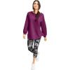 ellos Plus Size French Terry Blouson Sleeve Sweatshirt Tunic(Violet Plum)