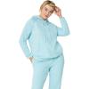 ellos Plus Size Hooded Fleece Boxy Sweatshirt(Aqua Sky)