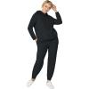 ellos Plus Size Hooded Fleece Boxy Sweatshirt(Black)