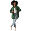 ellos Plus Size Oversized Linen-Blend Boyfriend Shirt(Midnight Green)