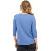 ellos Plus Size Stretch Knit Scoop Neck 3/4 Sleeve Top(French Blue)