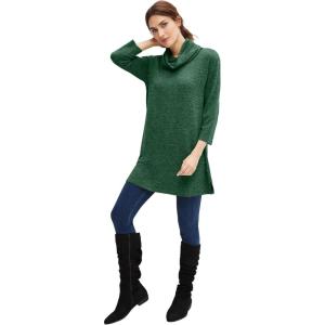 Ellos Plus Size Cowl Neck Tunic(Heather Rich Pine)
