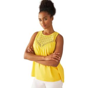 Ellos Plus Size Crochet Lace Tank(Sundance)