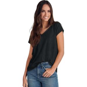 Ellos Plus Size Crochet Trim Tee(Black)