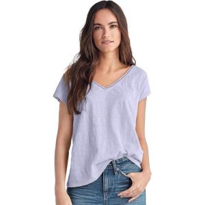 Ellos Plus Size Crochet Trim Tee(Lavender Mist)