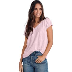 Ellos Plus Size Crochet Trim Tee(Pink Frost)