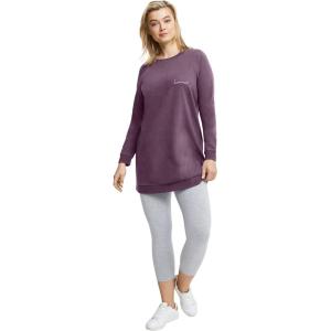 Ellos Plus Size French Terry Love Tunic Sweatshirt(Dusty Purple)