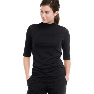Ellos Plus Size Mock Neck Tee(Black)