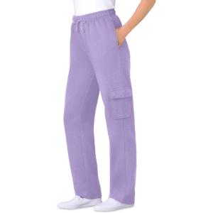 Woman Within Plus Size Better Fleece Cargo Sweatpant (Petite & Tall Available)(Soft Iris)