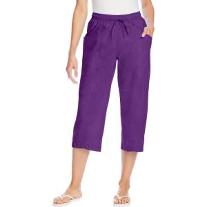 Woman Within Plus Size Boardwalk Capri(Purple Orchid)