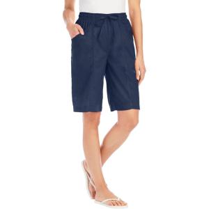 Woman Within Plus Size Boardwalk Front Seam Short(Navy)