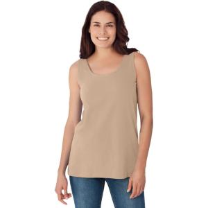 Woman Within Plus Size Scoopneck Tank(New Khaki)