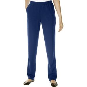 Woman Within Plus Size Tall Straight-Leg Stretch Ponte-Knit Pull-On Pants(Navy)