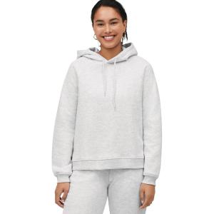 ellos Plus Size Hooded Fleece Boxy Sweatshirt(Heather Grey)