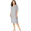 Dreams & Co. Plus Size Satin Trim Cotton Sleepshirt(Heather Grey Scroll Heart)