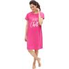ellos Plus Size Cap Sleeve Sleep Shirt(Tropical Raspberry Chill)