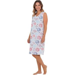 Dreams & Co. Plus Size Short Sleeveless Sleepshirt(Multi American Dreaming)