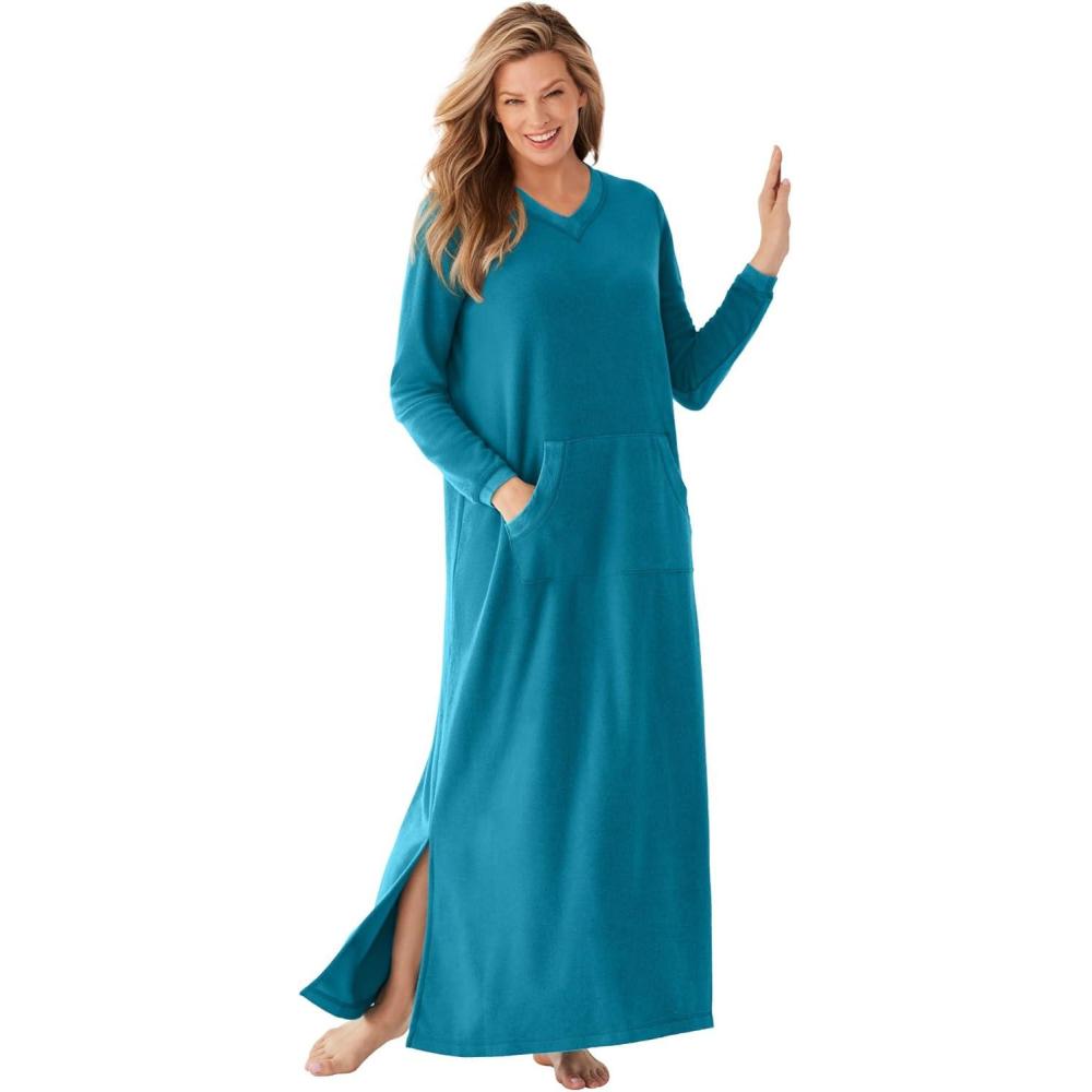 imageDreams amp Co Plus Size Long Sherpa LoungerDeep Teal