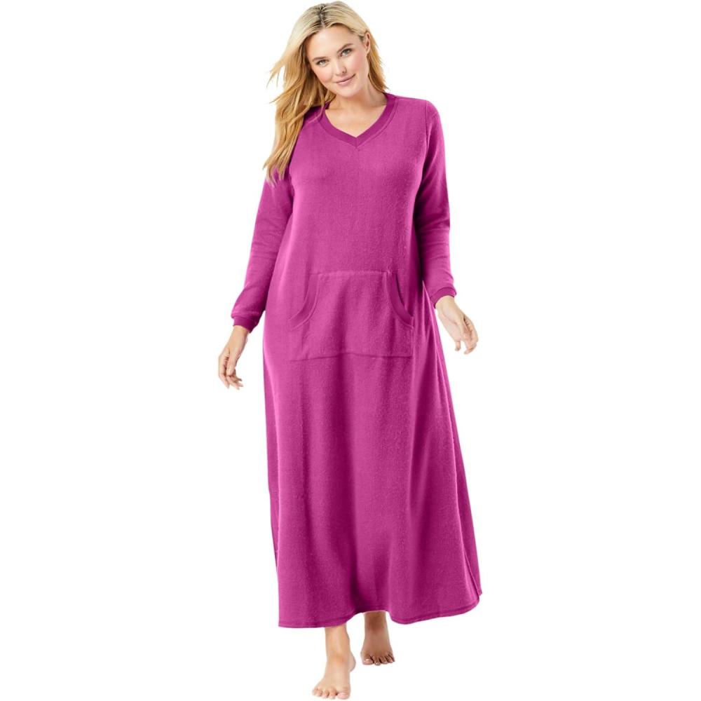imageDreams amp Co Plus Size Long Sherpa LoungerRich Magenta