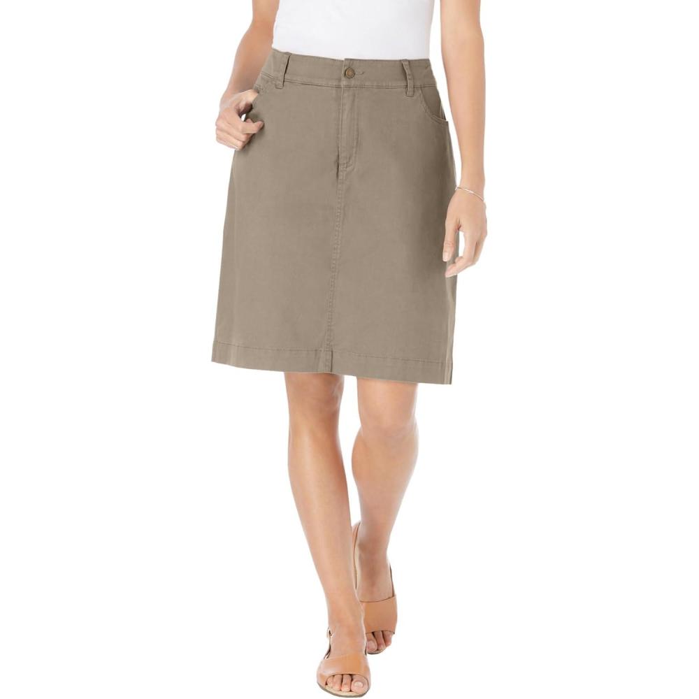 imageWoman Within Plus Size Adjustable Waist Chino SkortBark