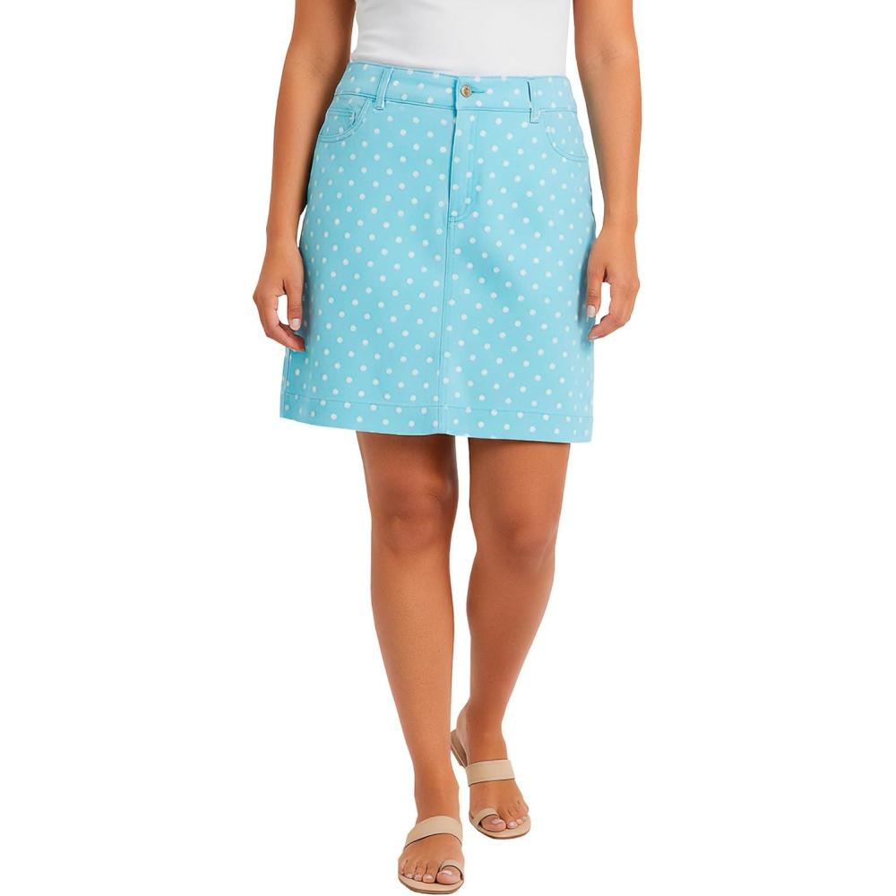 imageWoman Within Plus Size Adjustable Waist Chino SkortSeamist Blue Dot