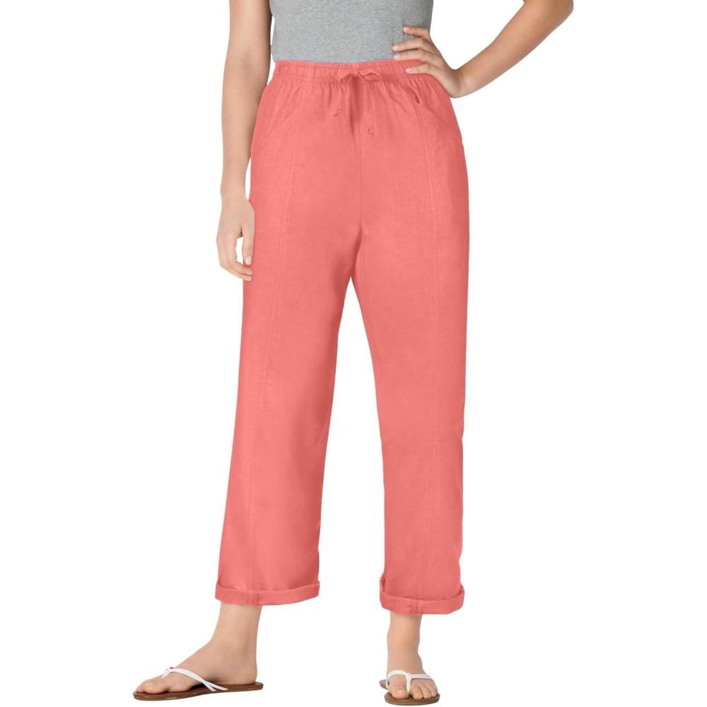 imageWoman Within Plus Size Petite The Boardwalk PantSweet Coral