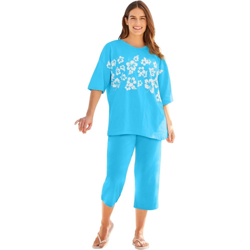 imageWoman Within Plus Size Relaxed TeeParadise Floral Bloom
