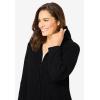 Woman Within Plus Size Hoodie Shaker Cardigan Sweater(Black)