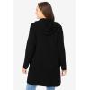 Woman Within Plus Size Hoodie Shaker Cardigan Sweater(Black)
