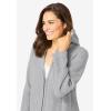 Woman Within Plus Size Hoodie Shaker Cardigan Sweater(Heather Grey)