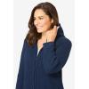 Woman Within Plus Size Hoodie Shaker Cardigan Sweater(Navy)