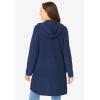 Woman Within Plus Size Hoodie Shaker Cardigan Sweater(Navy)