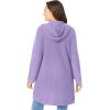 Woman Within Plus Size Hoodie Shaker Cardigan Sweater(Soft Iris)