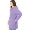 Woman Within Plus Size Hoodie Shaker Cardigan Sweater(Soft Iris)