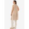Woman Within Plus Size Lightweight Linen Vest Sweater(New Khaki)