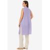Woman Within Plus Size Lightweight Linen Vest Sweater(Pale Lilac)