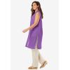 Woman Within Plus Size Lightweight Linen Vest Sweater(Pretty Violet)