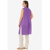 Woman Within Plus Size Lightweight Linen Vest Sweater(Pretty Violet)