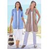 Woman Within Plus Size Lightweight Linen Vest Sweater(White)