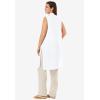 Woman Within Plus Size Lightweight Linen Vest Sweater(White)