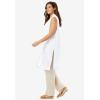 Woman Within Plus Size Lightweight Linen Vest Sweater(White)
