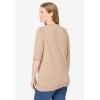 Woman Within Plus Size Lightweight Short Sleeve V-Neck Cardigan Sweater(New Khaki)