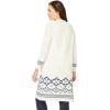 Woman Within Plus Size Perfect Cotton Duster Sweater(Ivory Aztec)