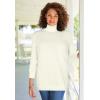 Woman Within Plus Size Perfect Long Sleeve Turtleneck Sweater(Black)