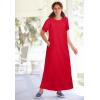 Woman Within Plus Size Perfect Short-Sleeve Scoopneck Maxi Tee Dress(Sweet Coral)