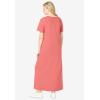 Woman Within Plus Size Perfect Short-Sleeve Scoopneck Maxi Tee Dress(Sweet Coral)