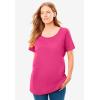 Woman Within Plus Size Perfect Short-Sleeve Scoopneck Tee(Burnt Red)